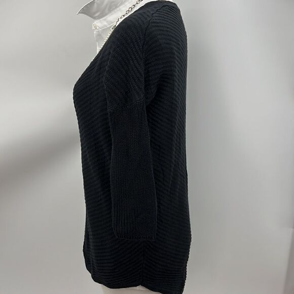 Express black XS hi lo  V neckline sweater - Picture 4 of 5